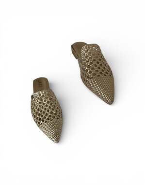 Carmela Golden Woven Mules from #Xti 9/40